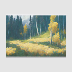 Aspen Autumn Forest Mountain Painting Tissuepapier