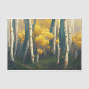 Aspen Autumn Trees Mountain Painting Tissuepapier