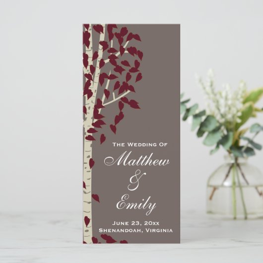 Aspen Birch Trees Programme de mariage (Debout devant)