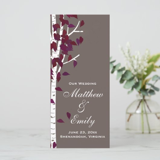 Aspen Birch Trees Programme de mariage (Debout devant)