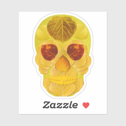 Aspen blad schedel 1 sticker (Vel)