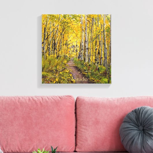 Aspen-bomen in het najaar canvas afdruk (Insitu (Woonkamer))