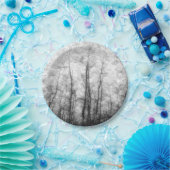 Aspen-bomen - zwart en wit papieren bordje (Feest)