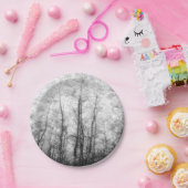 Aspen-bomen - zwart en wit papieren bordje (Feest)