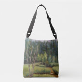 Aspen-boom in boreaal bos crossbody tas (Voorkant)