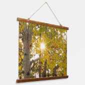 Aspen-boom met gele Herfst en zondst Hangend Wandkleed (Gebogen)