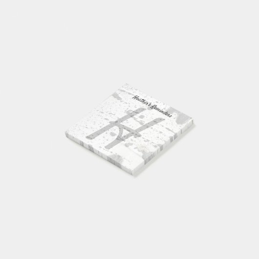 Aspen boomschors en Initiaal LetterMonogram Post-it® Notes (Schuin)