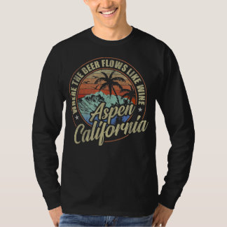 aspen california : bier stroomt als wijn t-shirt