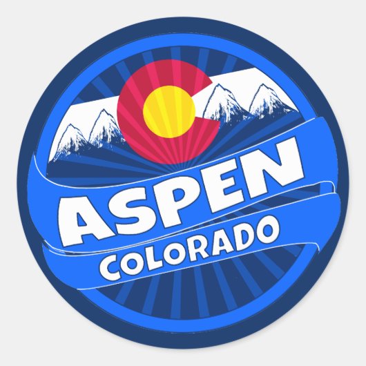 Aspen Colorado berg burst sticker (Voorkant)