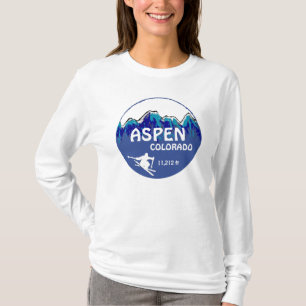 Aspen Colorado blauw dames en heren T-shirt