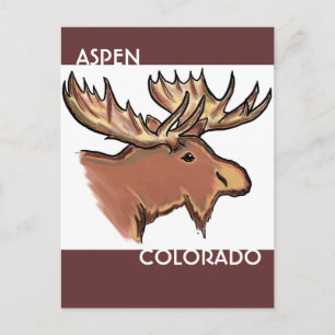 Aspen Colorado carte postale d'orignal brun