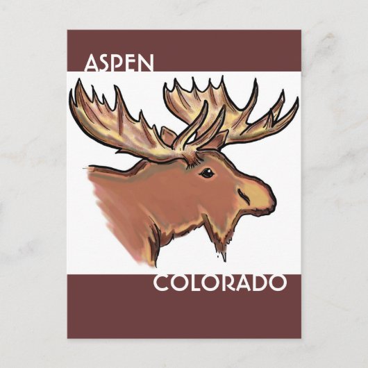 Aspen Colorado carte postale d'orignal brun (Devant)