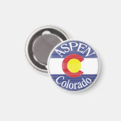 Aspen Colorado cirkel vlag magneet (Voorkant / Achterkant)