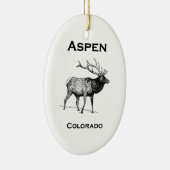 Aspen Colorado Elk Keramisch Ornament (Rechts)