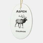 Aspen Colorado Elk Keramisch Ornament (Links)