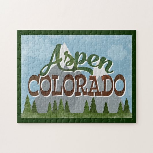 Aspen Colorado Fun Retro Snowy Mountains Legpuzzel (Horizontaal)