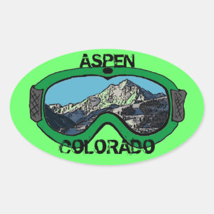 Aspen Colorado groene sneeuwbril stickers