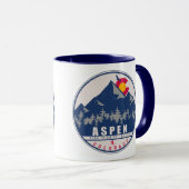 Aspen Colorado Retro Sunset Souvenirs 80s Mok (Voorkant rechts)