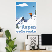 Aspen, Colorado, Rocky Mountain, Ski Poster (Thuiskantoor)