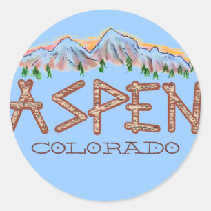 Aspen Colorado rustige boombergen Ronde Sticker