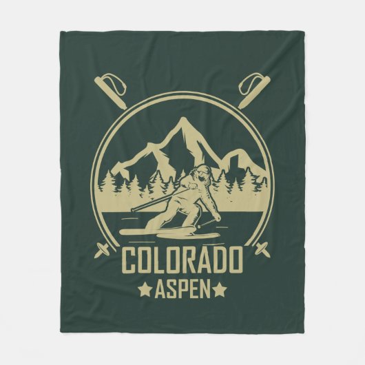 Aspen Colorado Ski Fleece Deken (Voorkant)