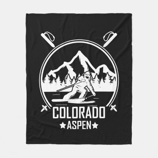 Aspen Colorado ski Fleece Deken (Voorkant)