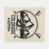 Aspen Colorado Ski Fleece Deken (Voorkant (Horizontaal))