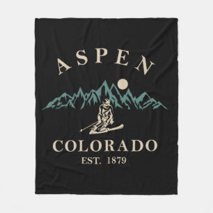 Aspen Colorado ski Fleece Deken