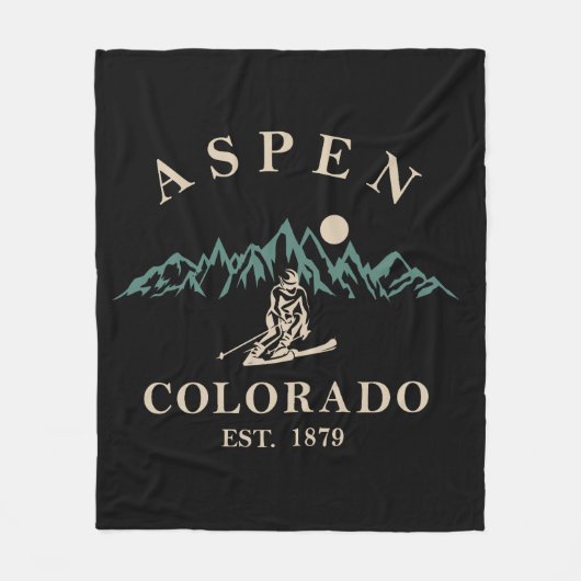 Aspen Colorado ski Fleece Deken (Voorkant)