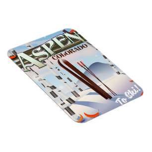 Aspen Colorado  ski-poster. Magneet