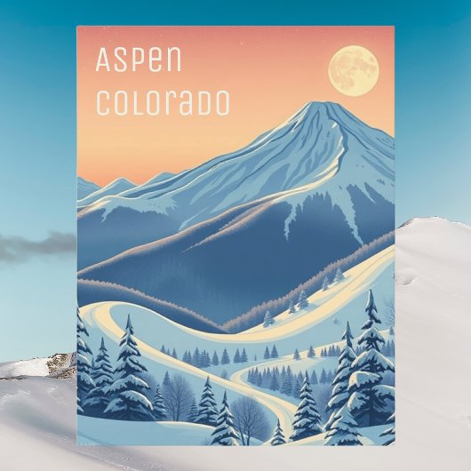 Aspen Colorado Ski vacances moderne Carte postale