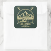 Aspen Colorado Ski Vierkante Sticker (Tas)