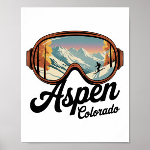 Aspen Colorado Skibril - Retro Skiën Souvenir Poster