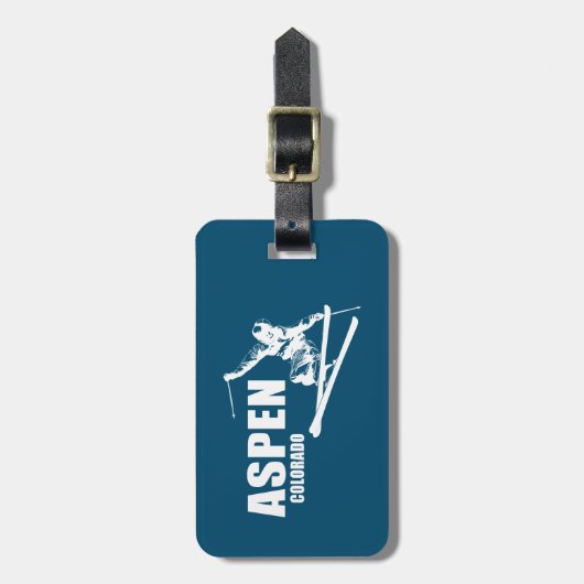 Aspen Colorado Skier Bagagelabel (Voorkant verticaal)