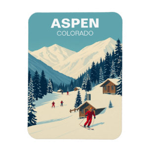  Aspen Colorado Skiing Travel Magneet