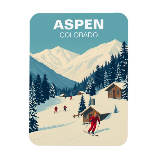 Aspen Colorado Skiing Travel Magneet (Verticaal)