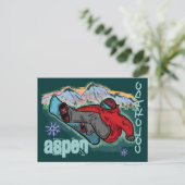 Aspen Colorado snowboarder shire carte postale (Debout devant)