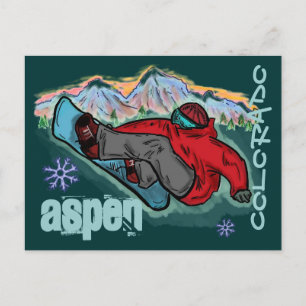 Aspen Colorado snowboarder shire carte postale