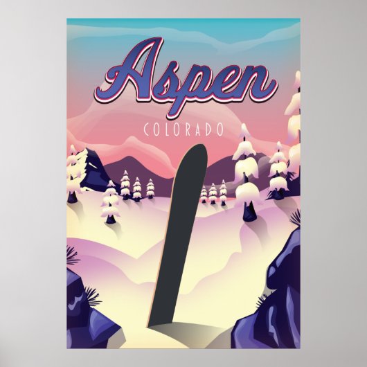 Aspen Colorado Snowboarding Poster (Voorkant)