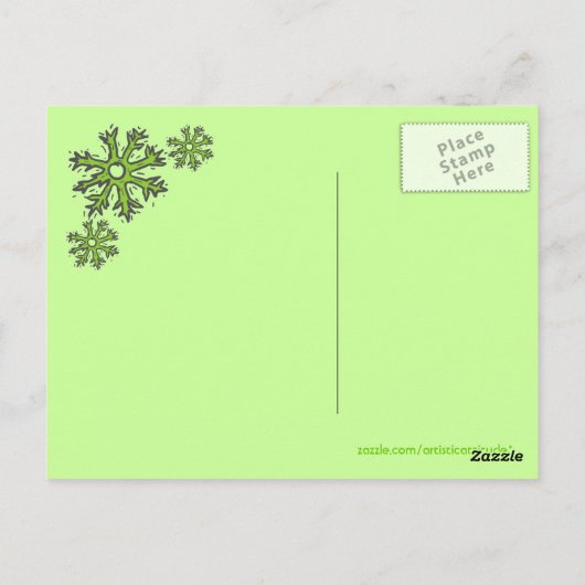 Aspen Colorado vert thème skieur carte postale (Dos)