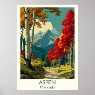 Aspen Colorado Vintage voyage Art Poster Design