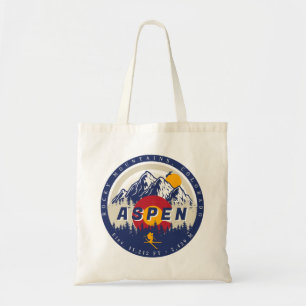 Aspen Colorado Vlag Ski Berg Sunset Souvenirs Tote Bag