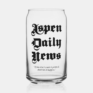 Aspen Daily News 16 oz. Verre à canne imprimé