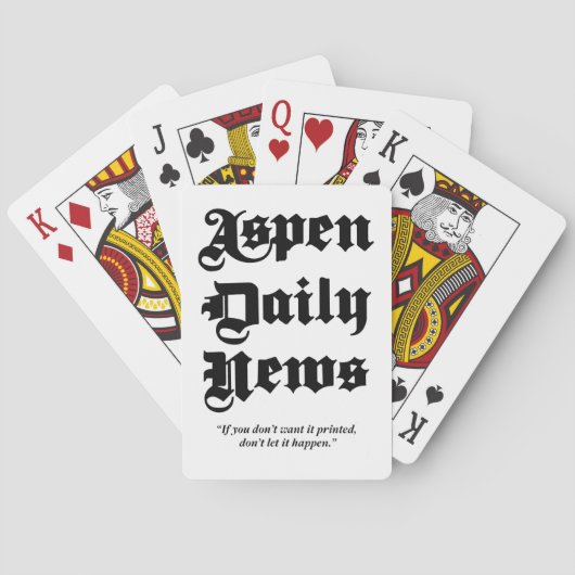 Aspen Daily News Aangepaste speelkaarten (Achterkant)