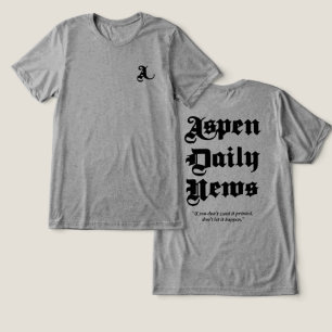 Aspen Daily News Mannen’s grijs T-shirt