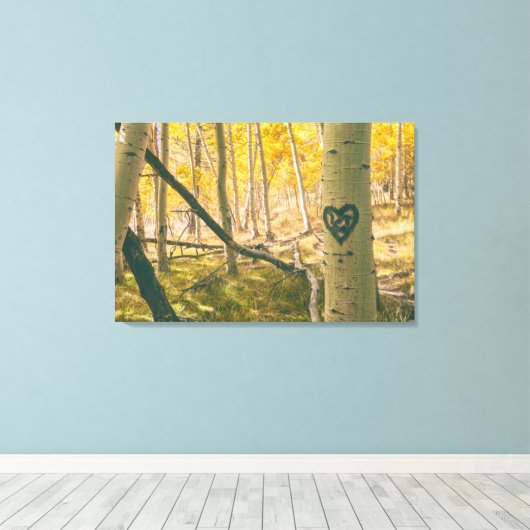 Aspen Forest in de herfst Canvas Afdruk (Insitu (Houten vloer))