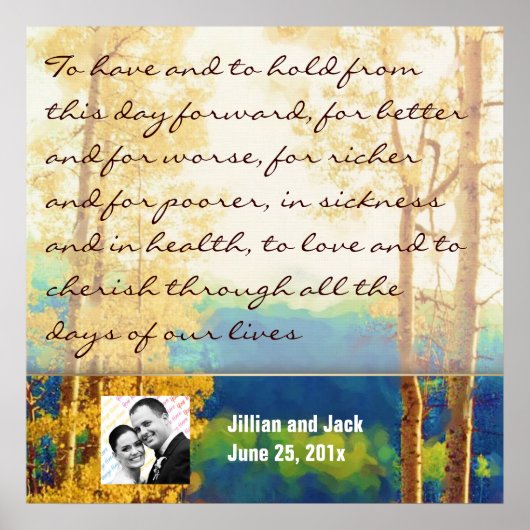 Aspen Glow WEDDING Vows Display Poster (Voorkant)