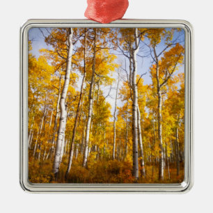 Aspen Groove Yellow Fall Leaves Metalen Ornament