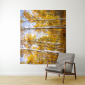 Aspen Groove Yellow Fall Leaves Wandkleed (In situ)