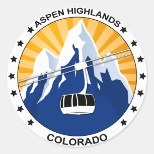 Aspen Highlands Colorado Ronde Sticker